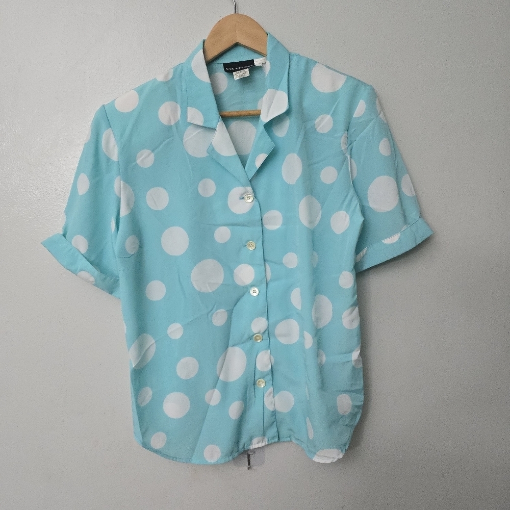 Vtg Oui Petites Tan Day Womens 2 pc Casual Outfit Shirt & Skirt 6 Petite Easter - Picture 2 of 16